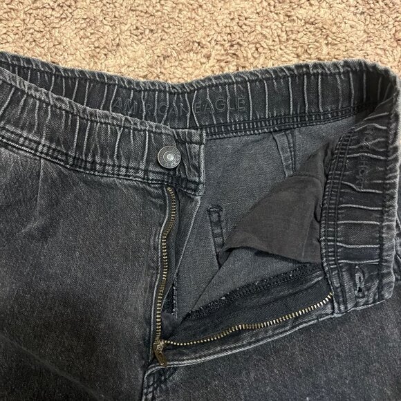 American Eagle High Waisted Mom Jean‎ Shorts Black Size 00 - Picture 2 of 6